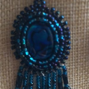 Abalone beaded Indian earrings